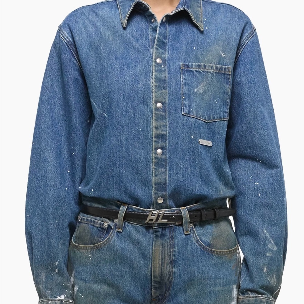 HELMUT LANG Women’s Painted Long Sleeves Denim Shirt Jacket BNWT - Picture 11 of 16